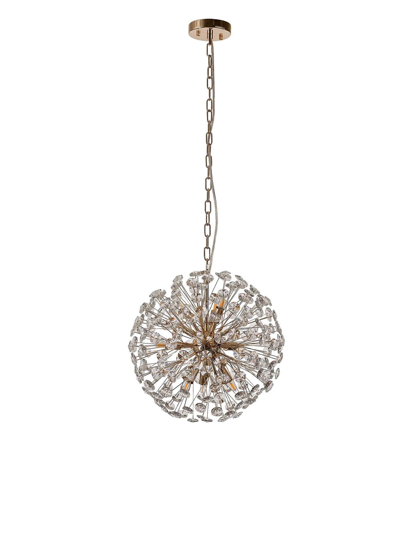 Brantley Pendant 40cm Sphere 9 Light G9 French Gold / Crystal