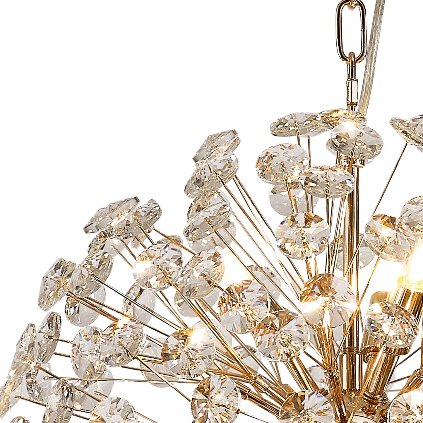 Brantley Pendant 40cm Sphere 9 Light G9 French Gold / Crystal