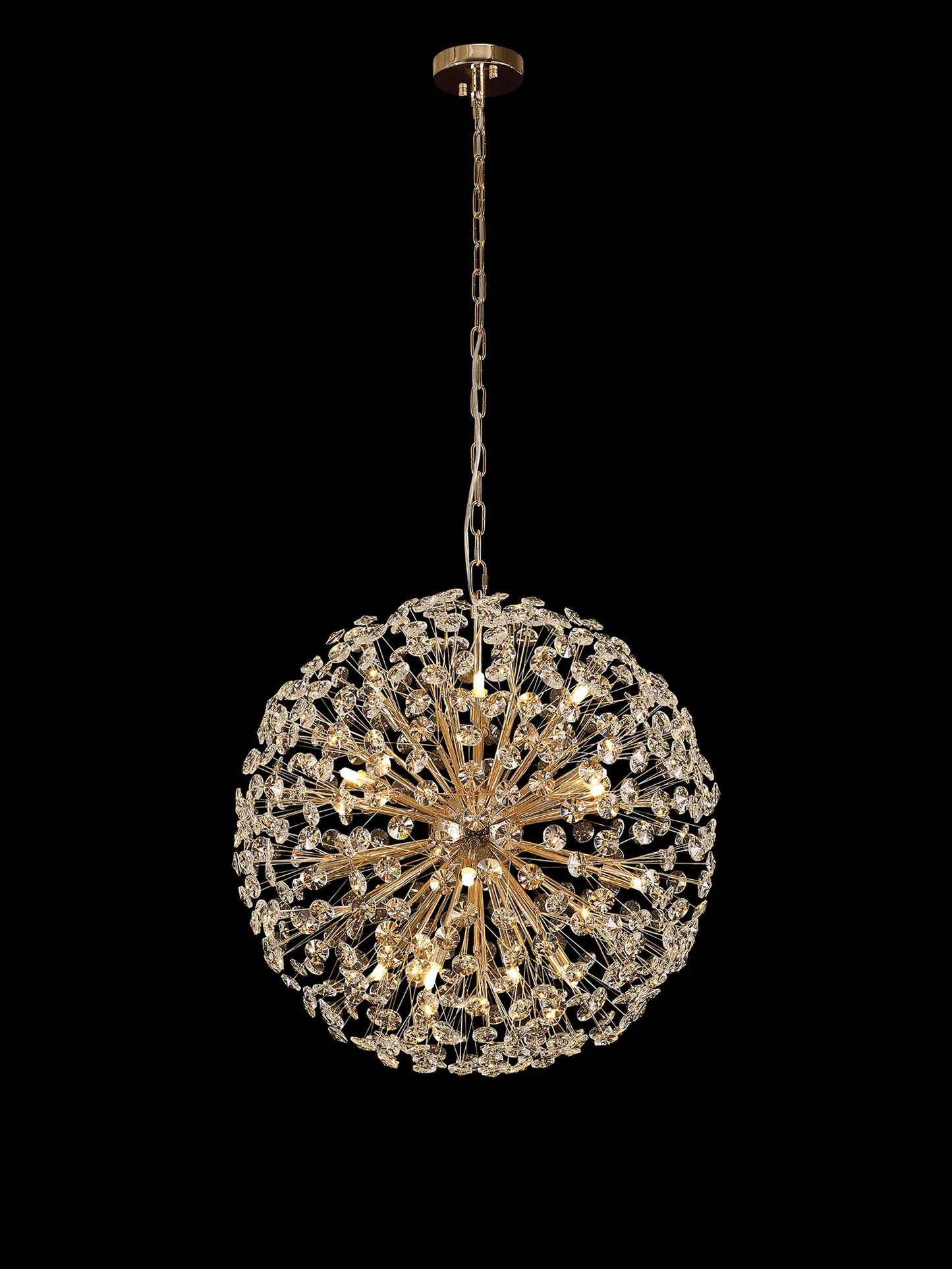 Brantley Pendant 60cm Sphere 16 Light G9 French Gold / Crystal