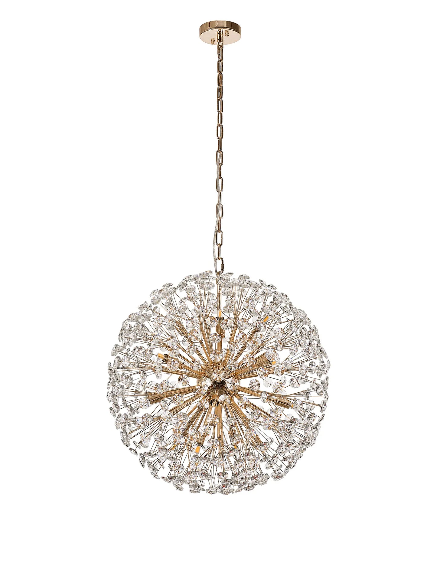 Brantley Pendant 60cm Sphere 16 Light G9 French Gold / Crystal