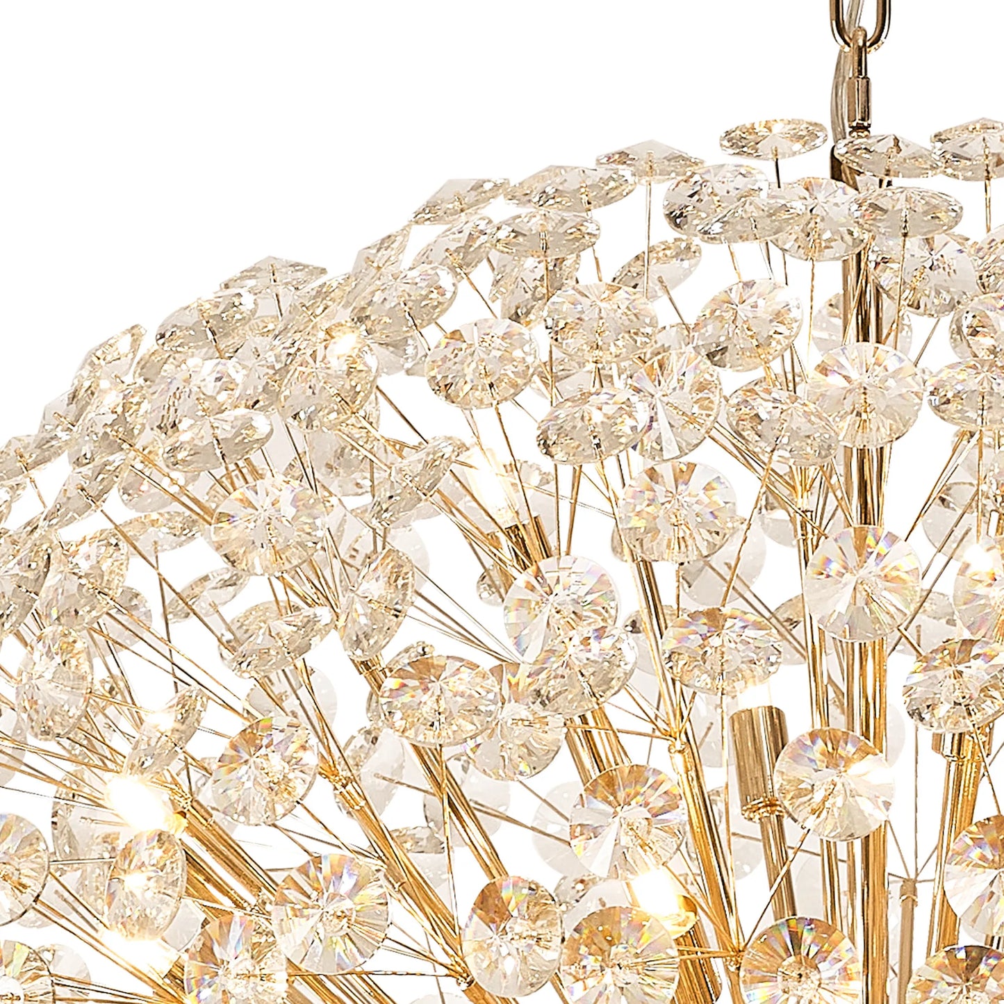 Brantley Pendant 1m Sphere 48 Light G9 French Gold / Crystal, Item Weight: 42.5kg