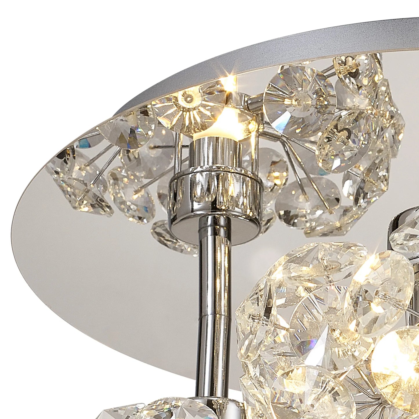 Brantley Round 3 Light G9 35cm Flush Light With Polished Chrome And Crystal Shade