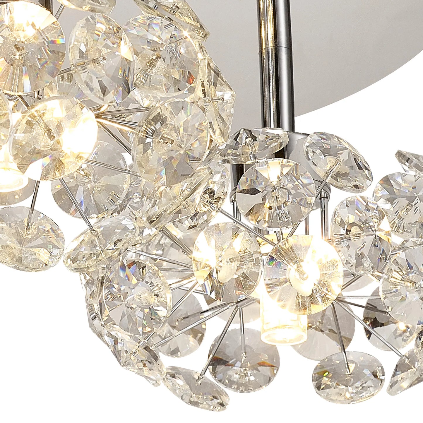 Brantley Round 3 Light G9 35cm Flush Light With Polished Chrome And Crystal Shade