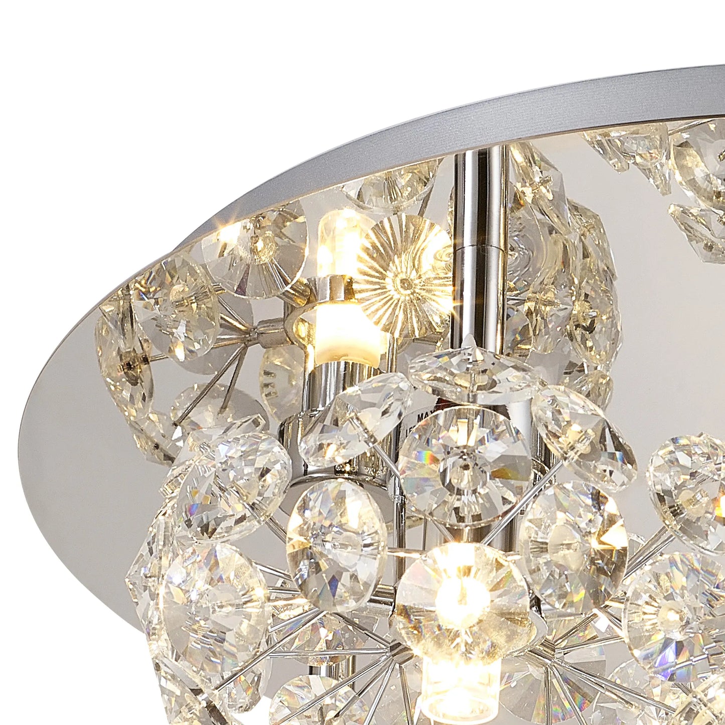 Brantley Round 5 Light G9 Flush Light With Polished Chrome And Crystal Shade