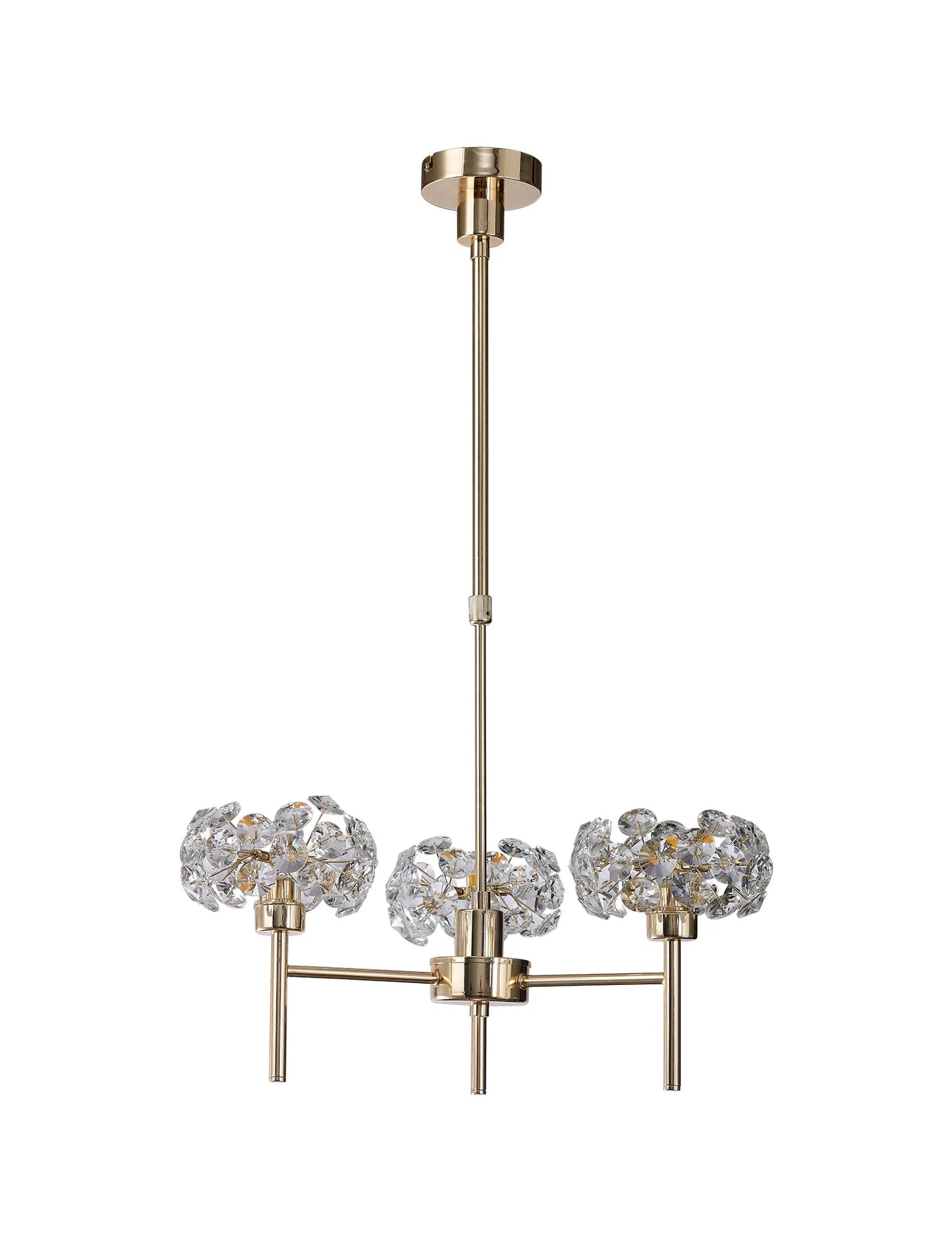 Brantley 3 Light G9 Telescopic Light With French Gold And Crystal Shade