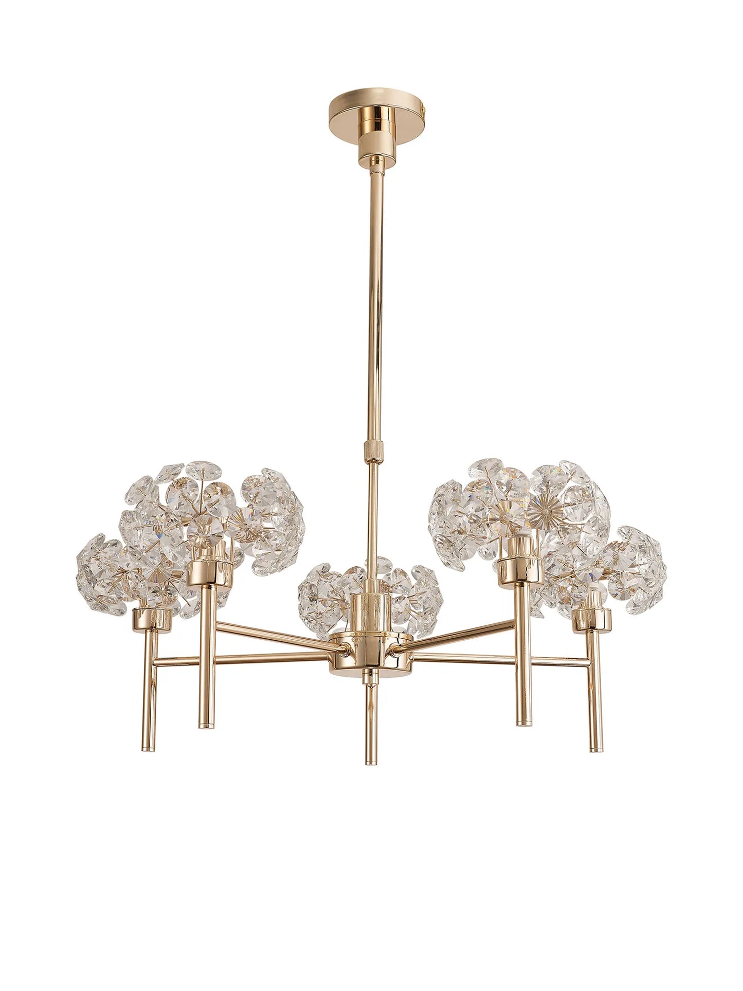 Brantley 5 Light G9 Telescopic Light With French Gold And Crystal Shade