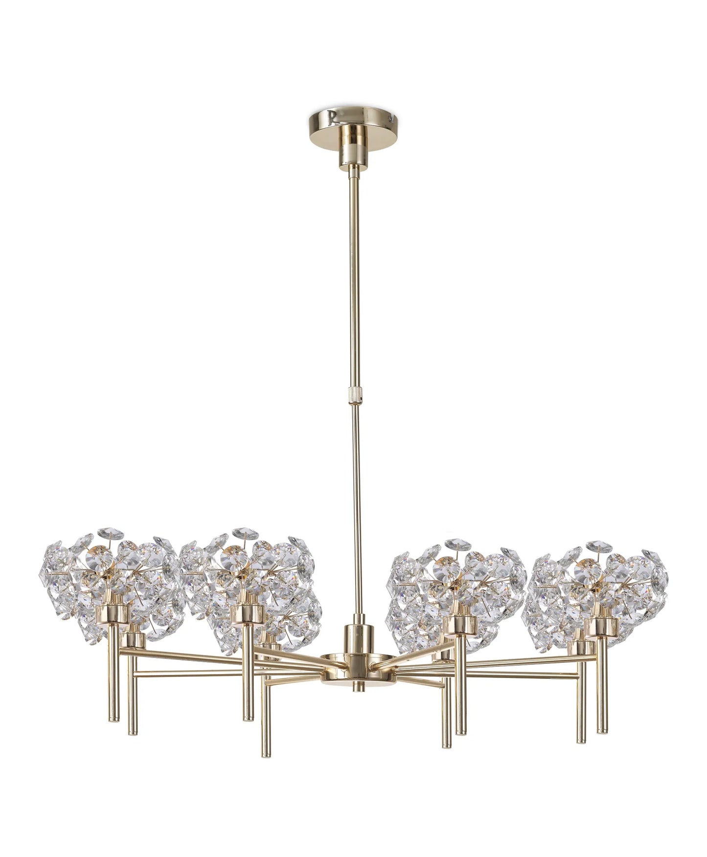 Brantley 8 Light G9 Telescopic Light With French Gold And Crystal Shade