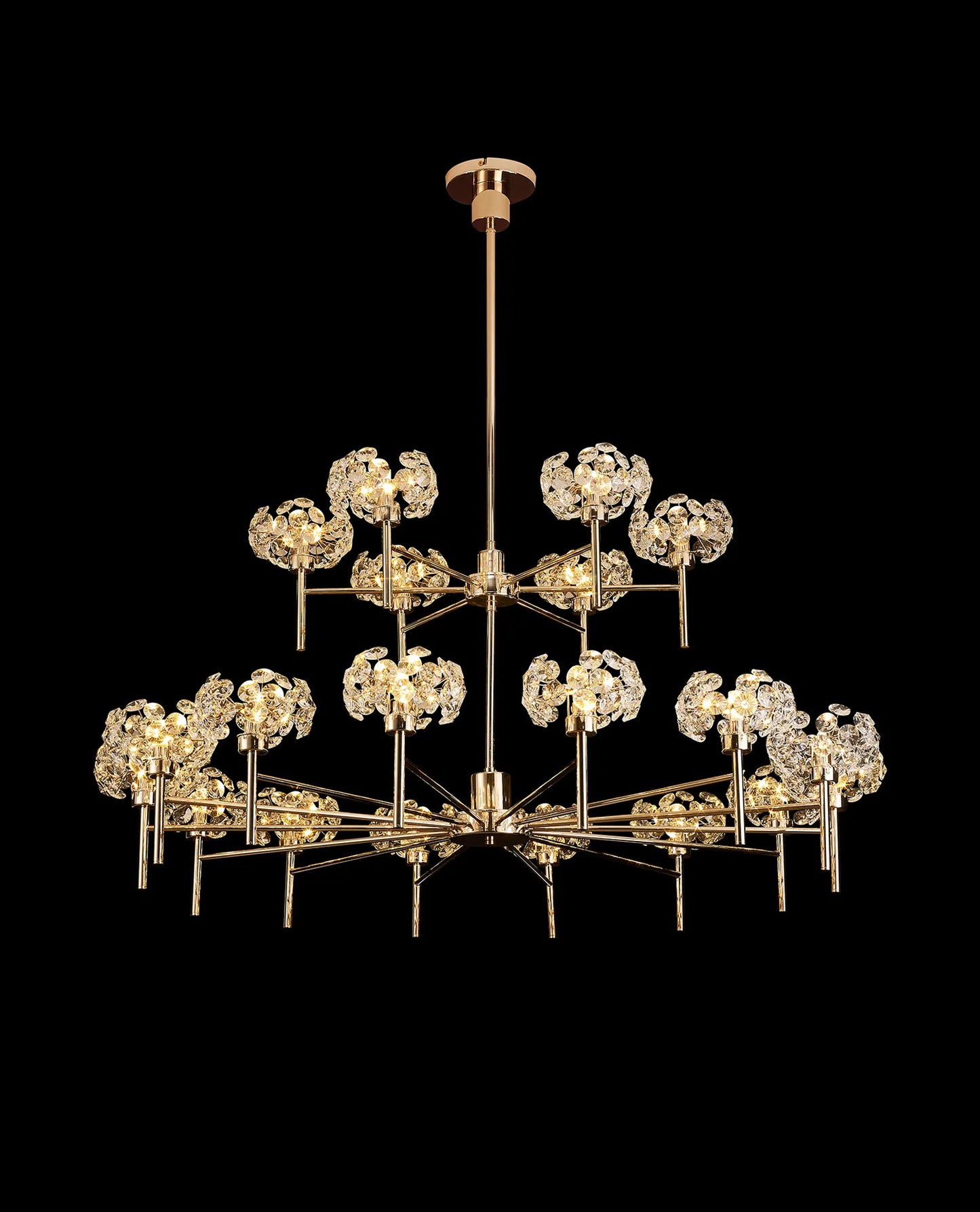 Brantley 20 Light G9 2-Tier Light With French Gold And Crystal Shade