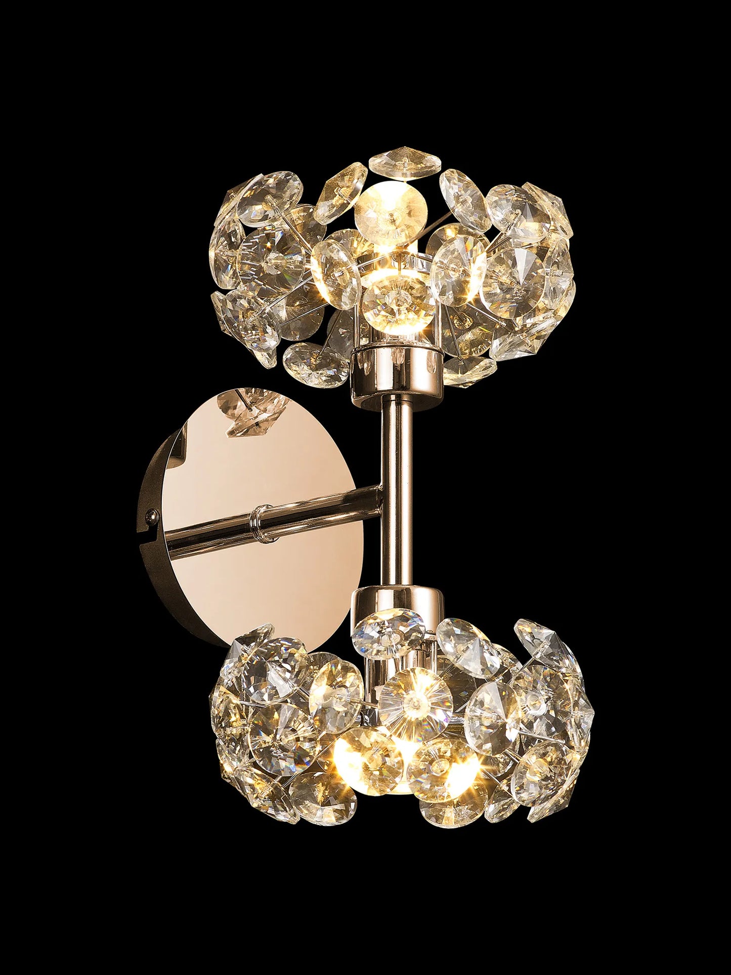 Brantley 2 Light G9 Switched Up/Down Wall Lamp With French Gold And Crystal Shade