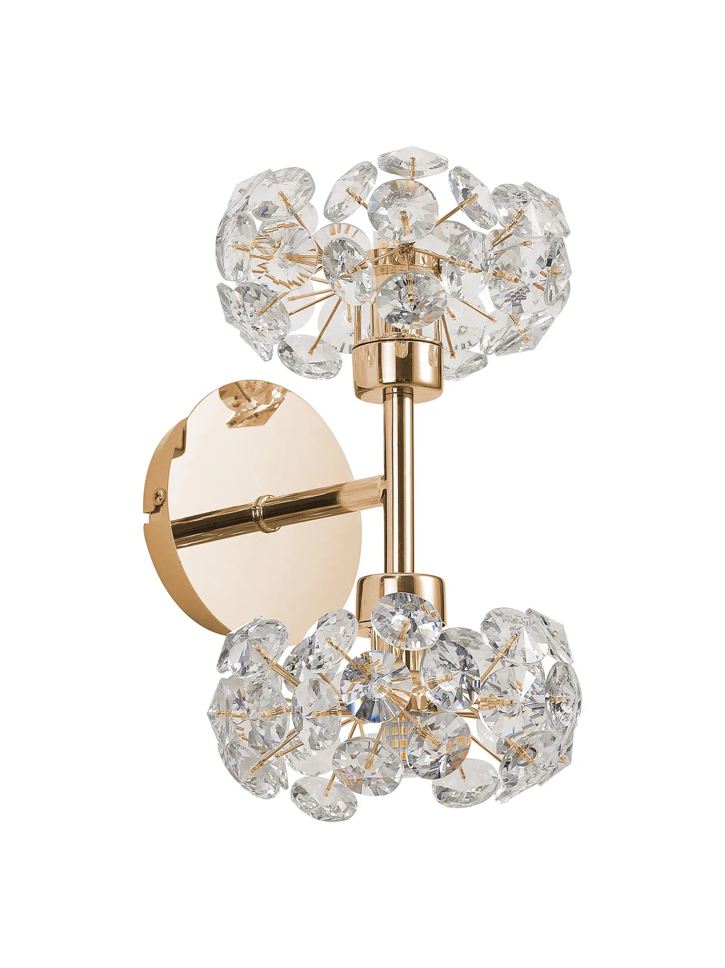 Brantley 2 Light G9 Switched Up/Down Wall Lamp With French Gold And Crystal Shade