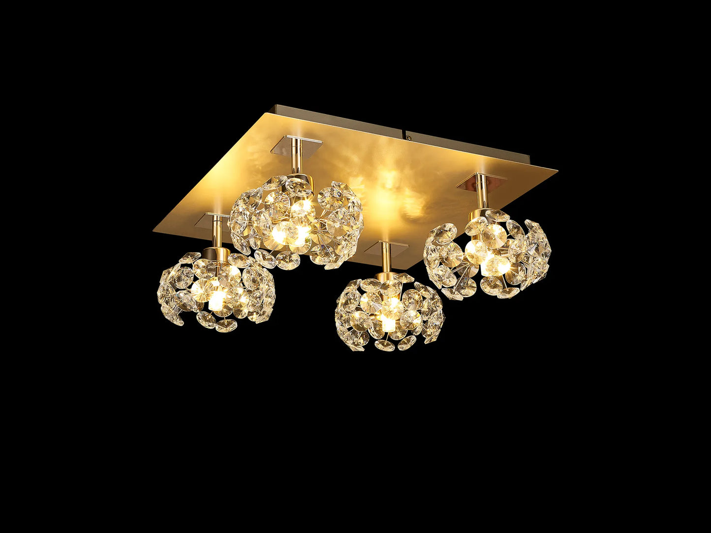 Brantley Round 5 Light G9 Flush Light With French Gold And Crystal Shade