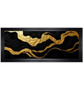 Abstract Golden Veins in black  -55x140cm RN Style