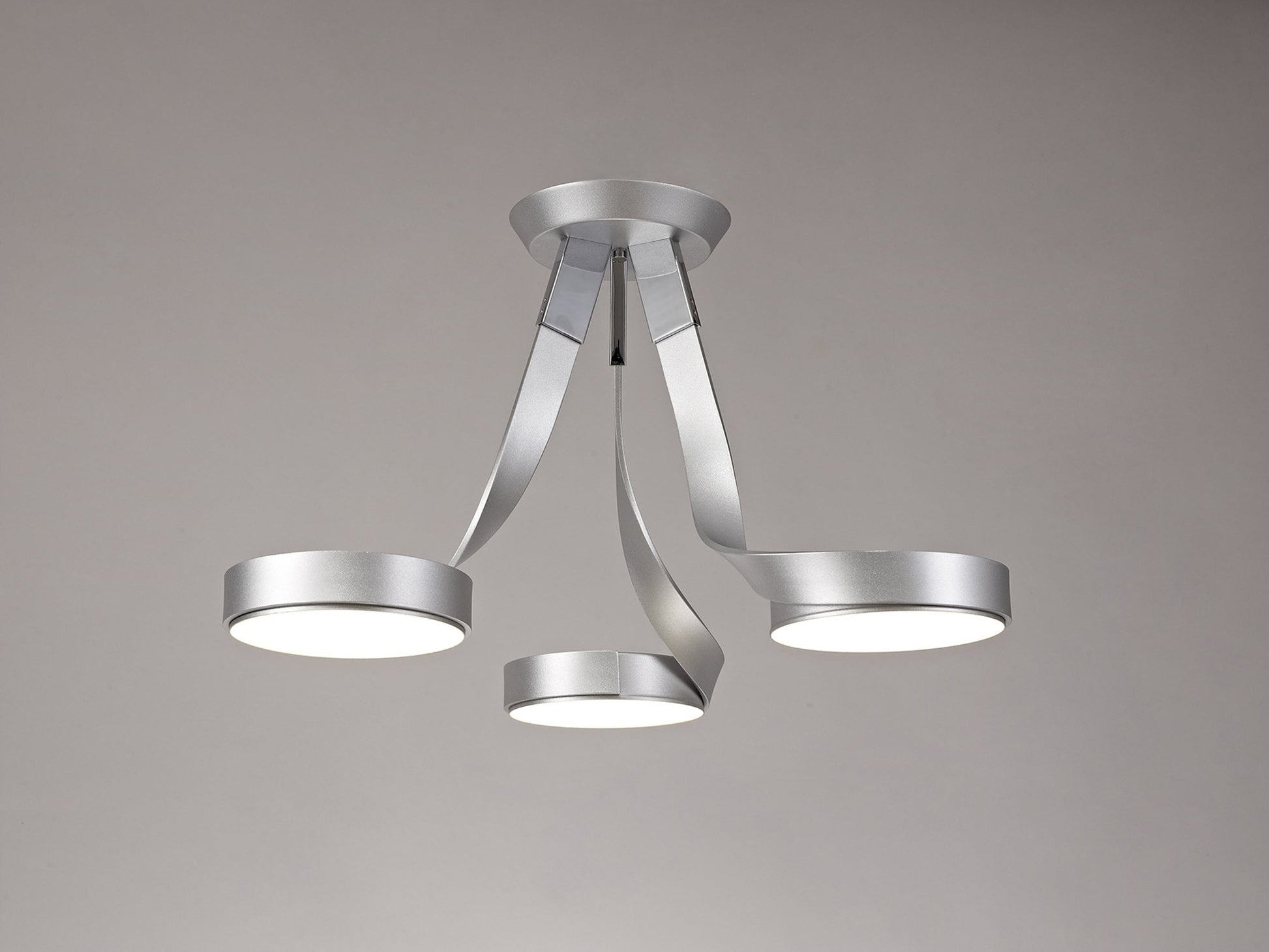 Chloe 3 Light Semi Flush, 3 x 12W LED, 3000K, 2880lm, Silver/Polished Chrome, 3yrs Warranty Home Store Living