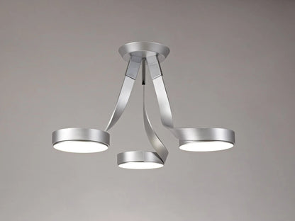 Chloe 3 Light Semi Flush, 3 x 12W LED, 3000K, 2880lm, Silver/Polished Chrome, 3yrs Warranty Home Store Living