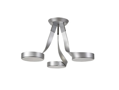 Chloe 3 Light Semi Flush, 3 x 12W LED, 3000K, 2880lm, Silver/Polished Chrome, 3yrs Warranty Home Store Living