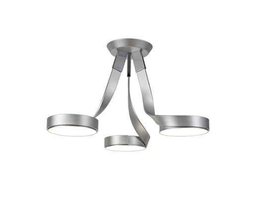 Chloe 3 Light Semi Flush, 3 x 12W LED, 3000K, 2880lm, Silver/Polished Chrome, 3yrs Warranty Home Store Living