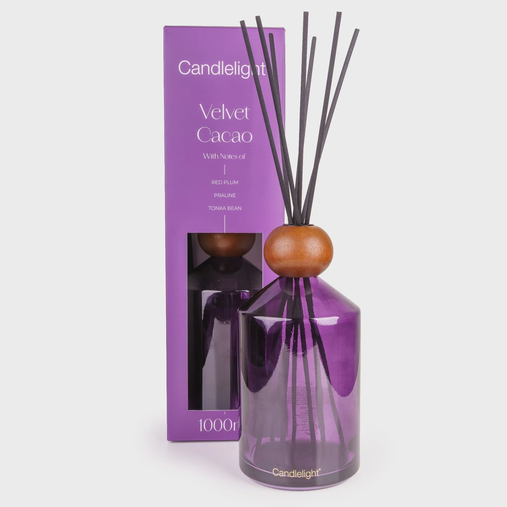 1000ml Reed Diffuser Geometric - Velvet Cacao candlelight