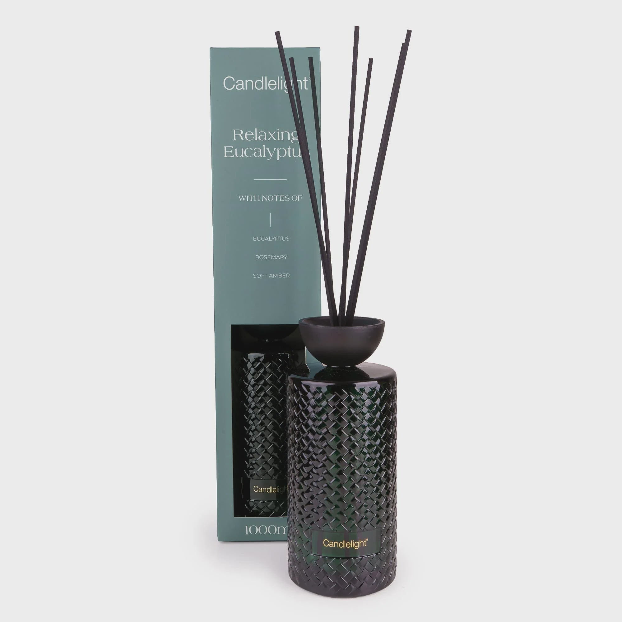 1000ml Reed Diffuser Embossed - Relaxing Eucalyptus candlelight