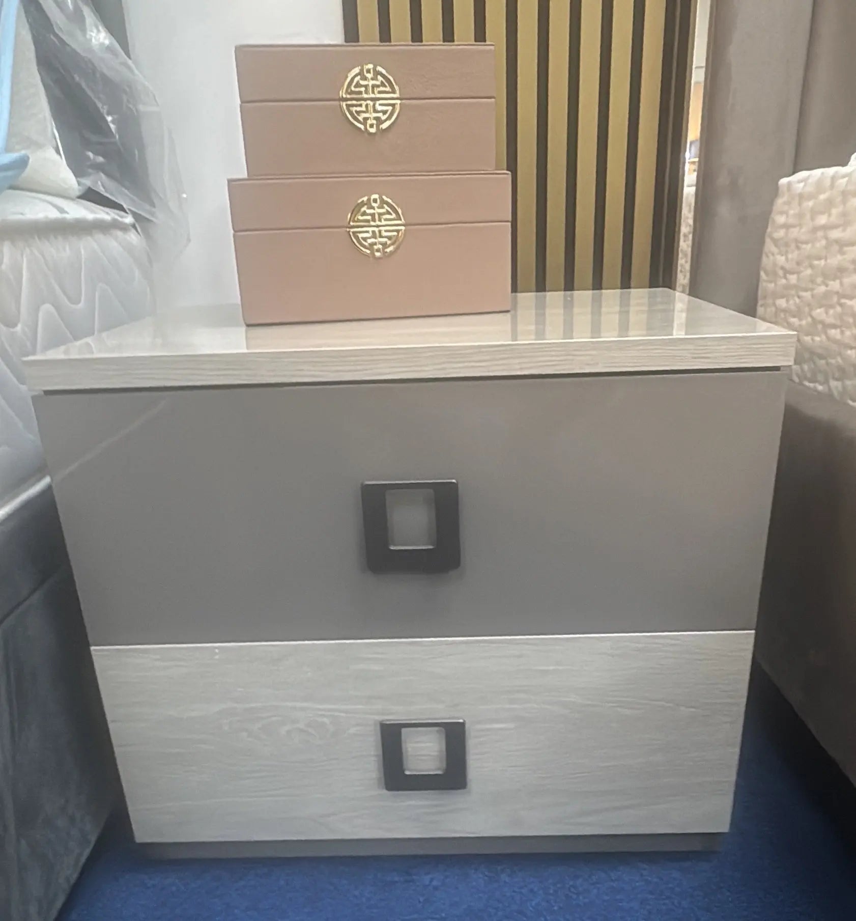 Zoe Two Drawer Bedside table ZOE004 san martino