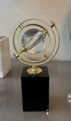 Globe Shape Crystal Ball On Marble Base 23cm Ivan