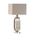 Gold Mercury Glass Table Lamp with Cream Linen Shade CIMC