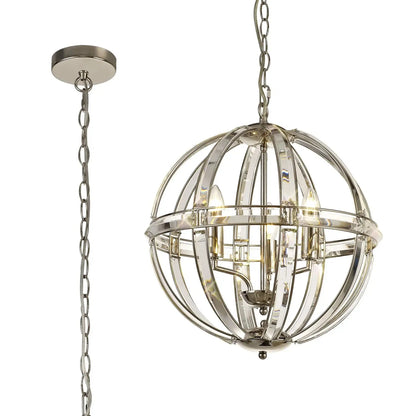 Claire Polished Nickel Hanging Pendant Light Home Store Living