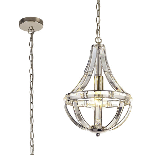 Claire Polished Nickel Hanging Pendant Light Home Store Living