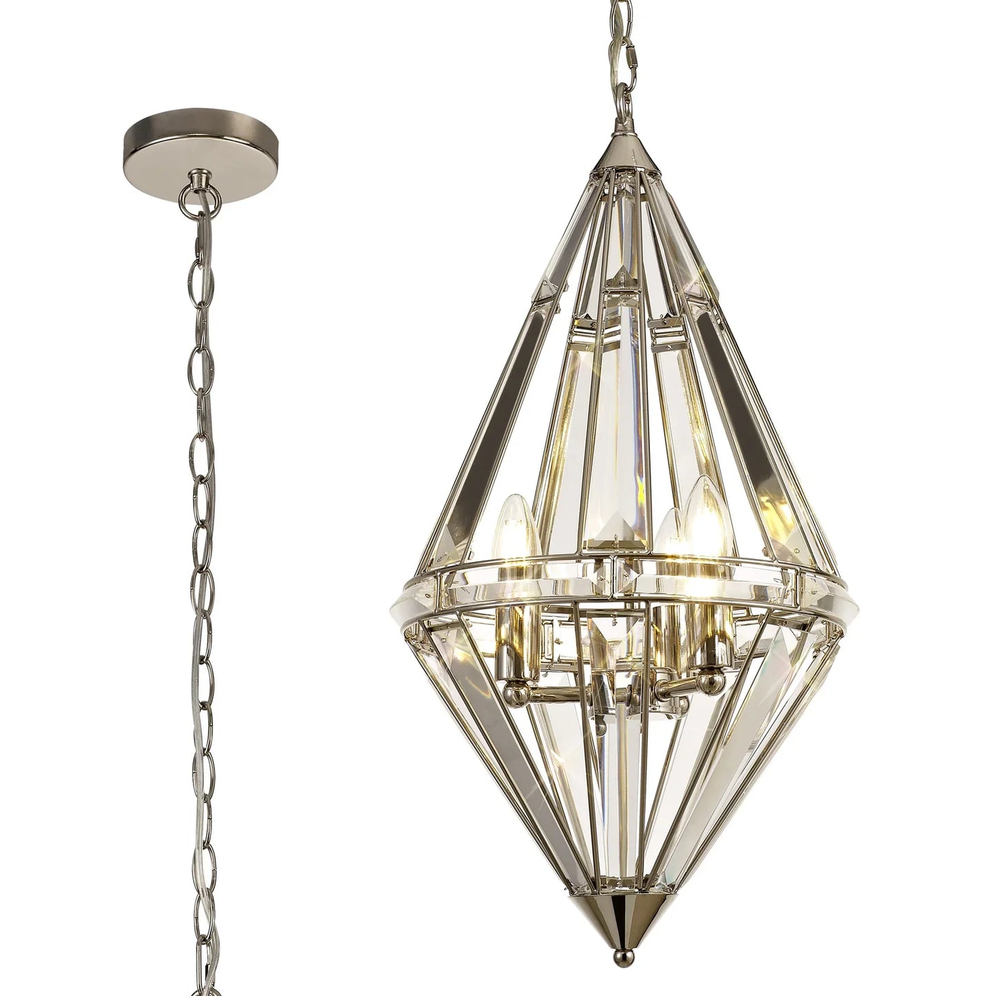 Claire Polished Nickel Hanging Pendant Light Home Store Living