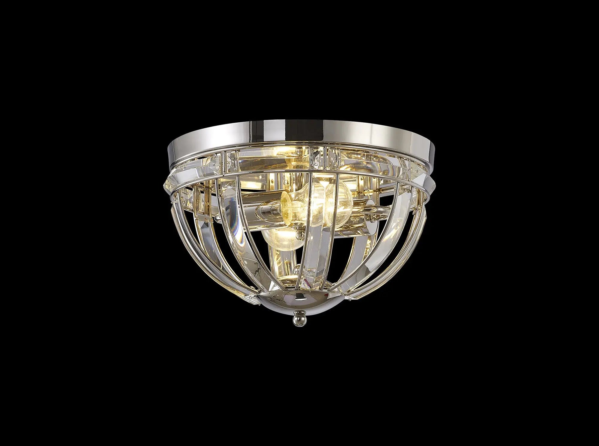 Claire Round Polished Nickel Flush Light Home Store Living