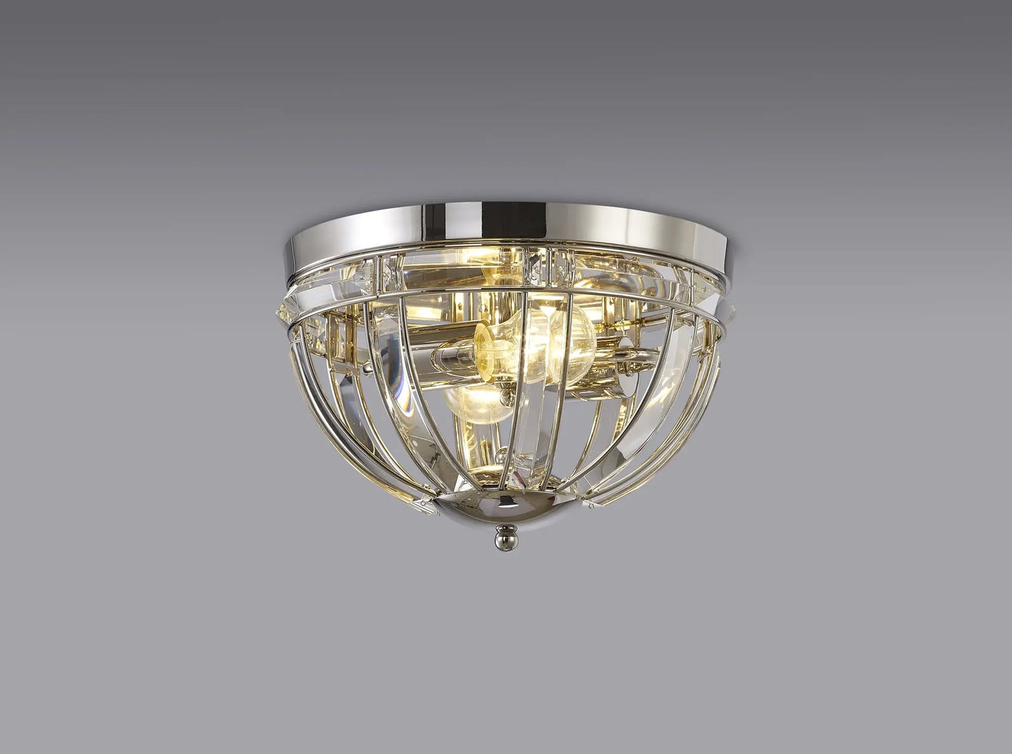 Claire Round Polished Nickel Flush Light Home Store Living