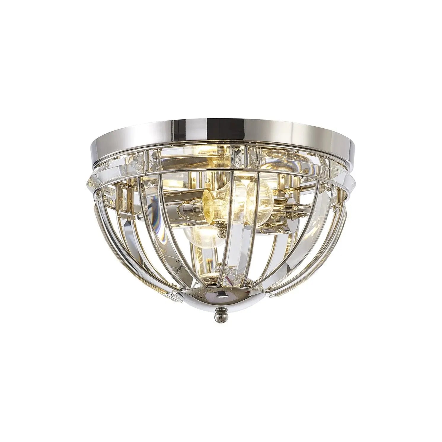 Claire Round Polished Nickel Flush Light Home Store Living