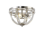 Claire Round Polished Nickel Flush Light Home Store Living