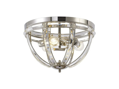 Claire Round Polished Nickel Flush Light Home Store Living