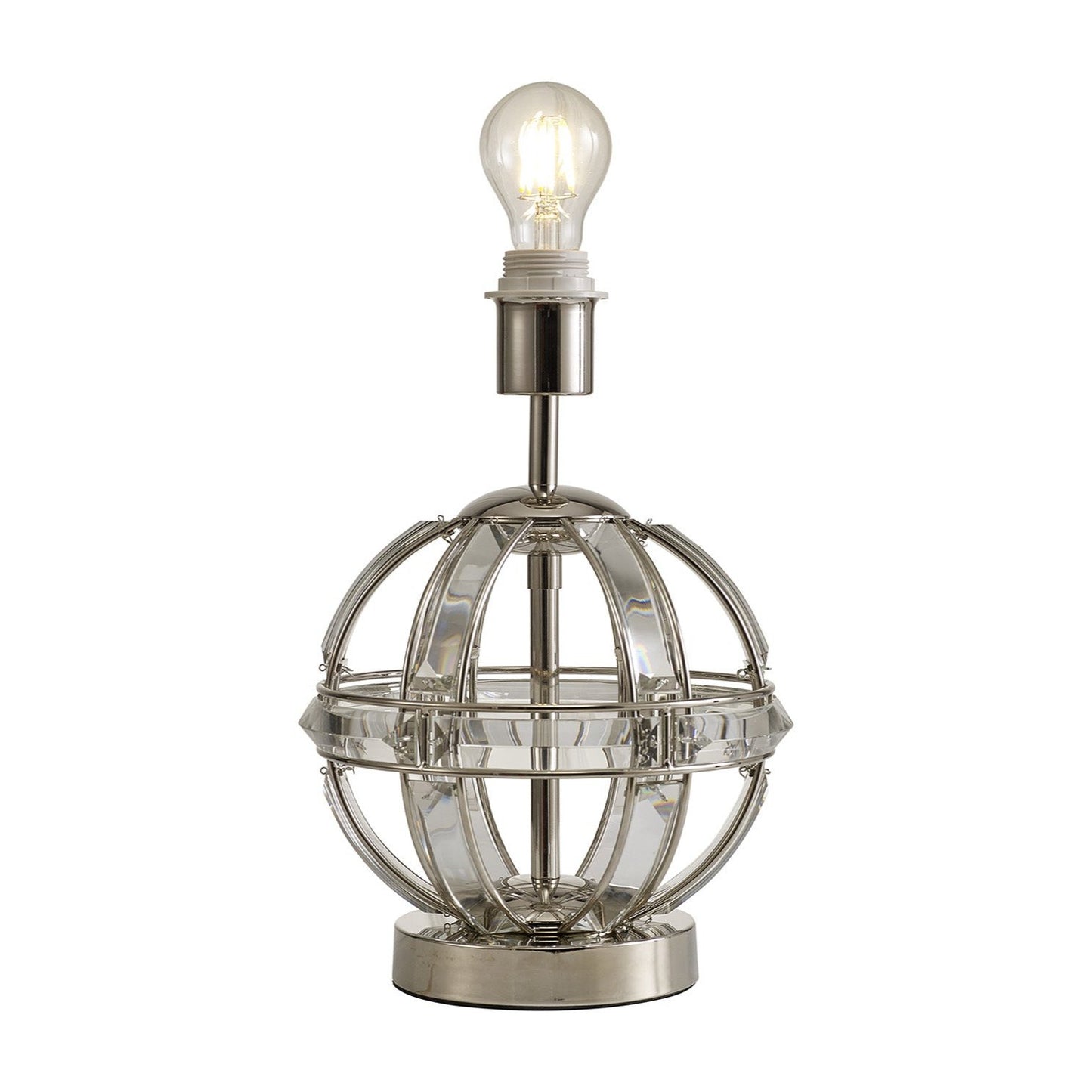 Claire Round Polished Nickel Table Lamp Home Store Living