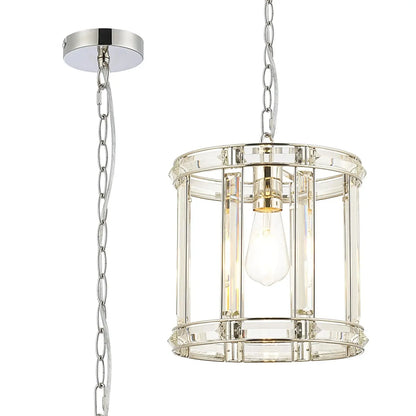 Claire Polished Nickel Hanging Pendant Light Home Store Living