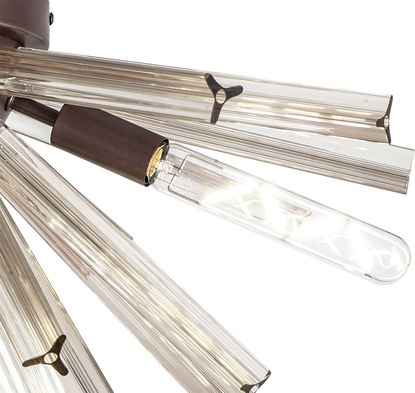 Chase 6 Light E14, Semi Flush Brown Oxide / Clear Glass