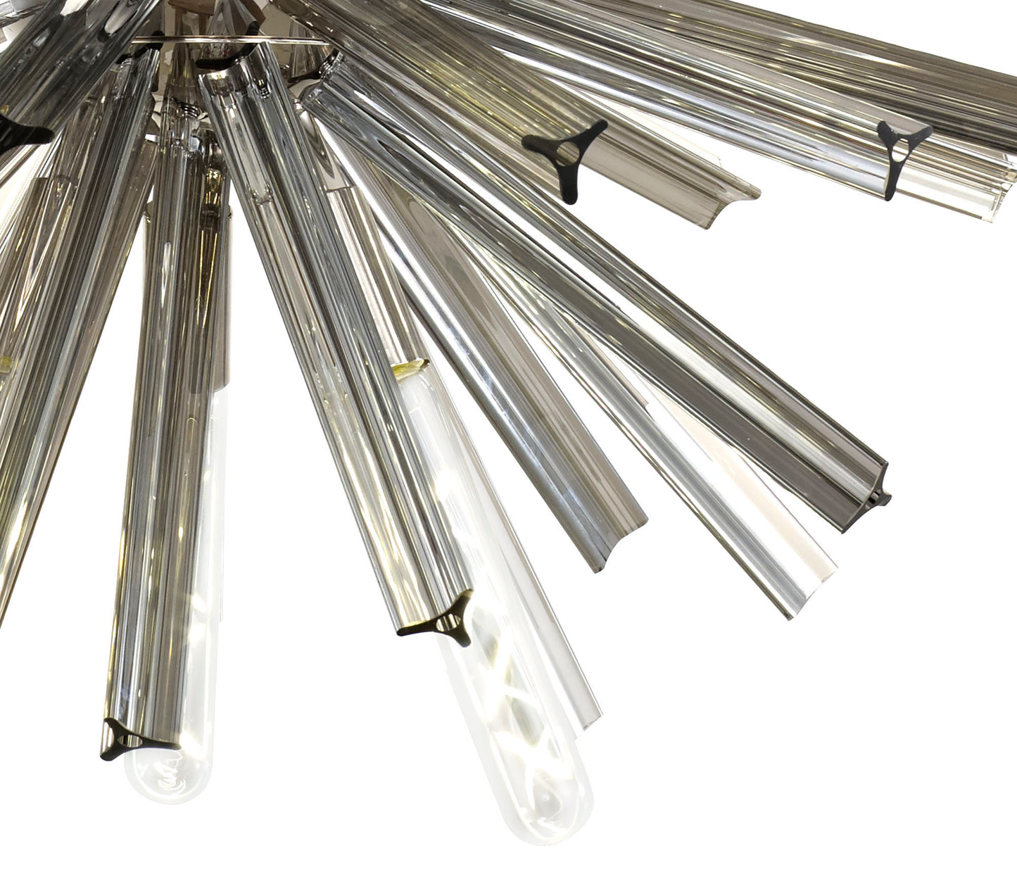 Chase 10 Light E14, Round Pendant Polished Nickel / Smoke Glass