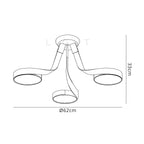 Chloe 3 Light Semi Flush, 3 x 12W LED, 3000K, 2880lm, Silver/Polished Chrome, 3yrs Warranty Home Store Living
