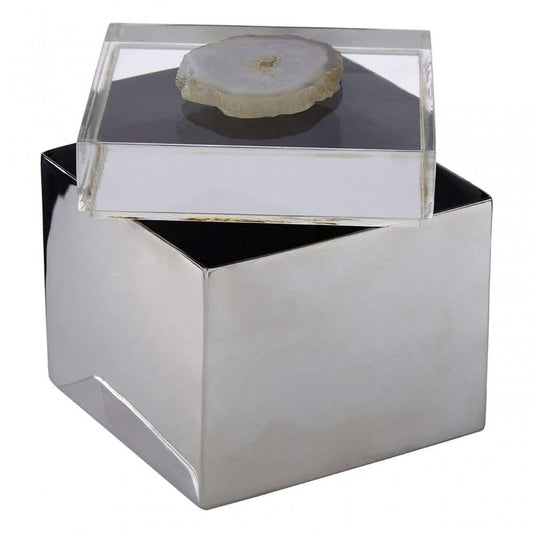 White Agate Small Trinket Box Home Store Living