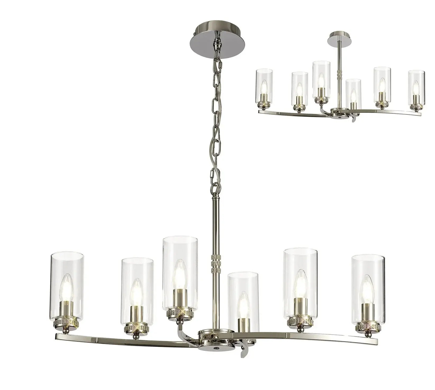 Dylan Rectangular 6 Light Pendant/Semi Flush Ceiling Light Home Store Living