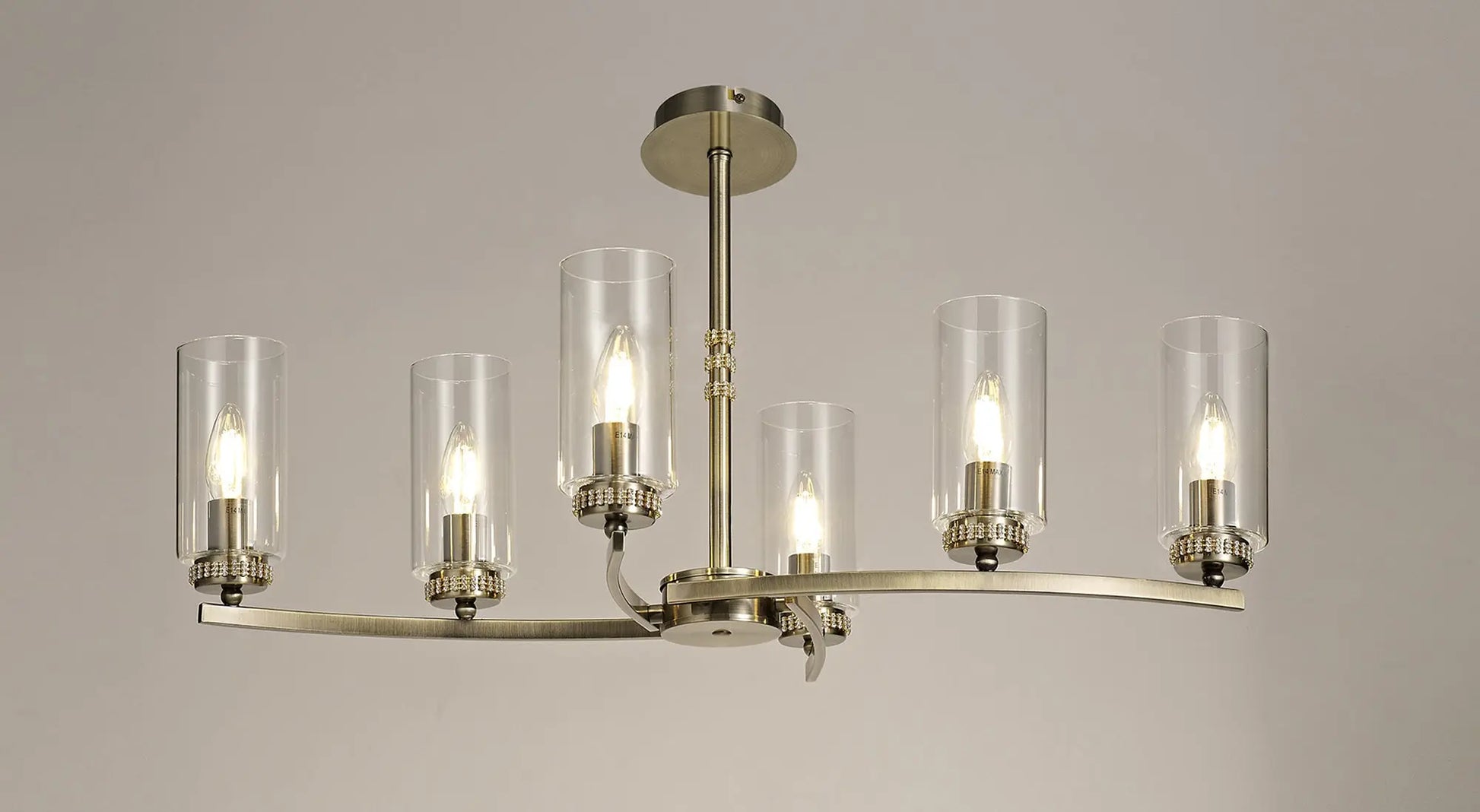 Dylan Rectangular 6 Light Pendant/Semi Flush Ceiling Light Home Store Living