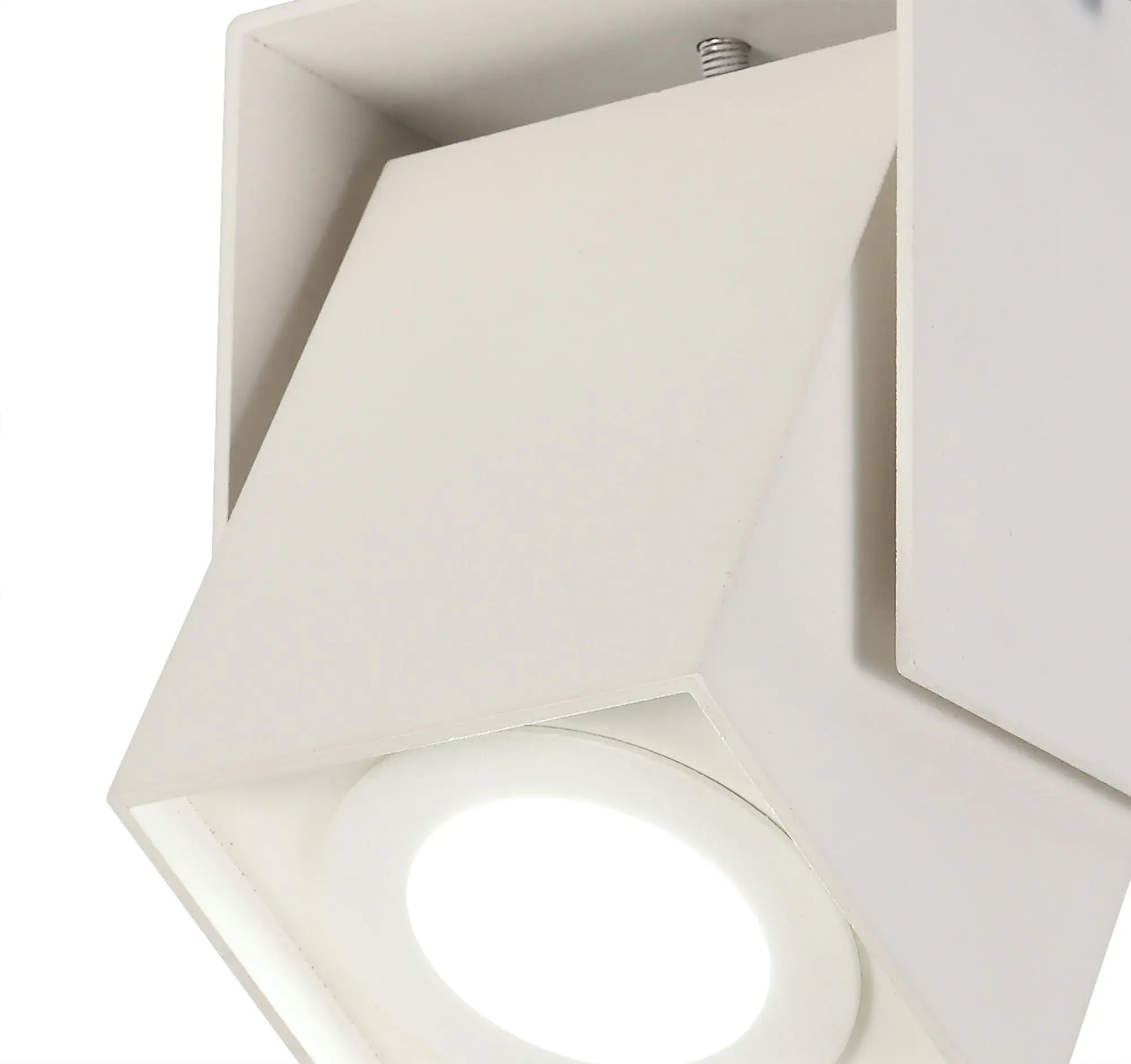 Destiny Adjustable Square Spotlight, 1 Light GU10, Sand White, Cut Out: 62mm Home Store Living