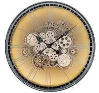 COG CLOCK LIGHT UP SILVER 51CM Lesser & Pavey Ltd