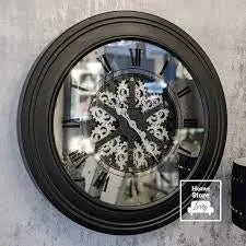 Mirrored Face Antique Style Moving Gears Clock Mcgowan and rutherford