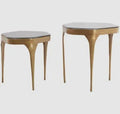 Side table S/2 max 50x45,5x50 cm AVI glass smoke+ant bronze Light and Living
