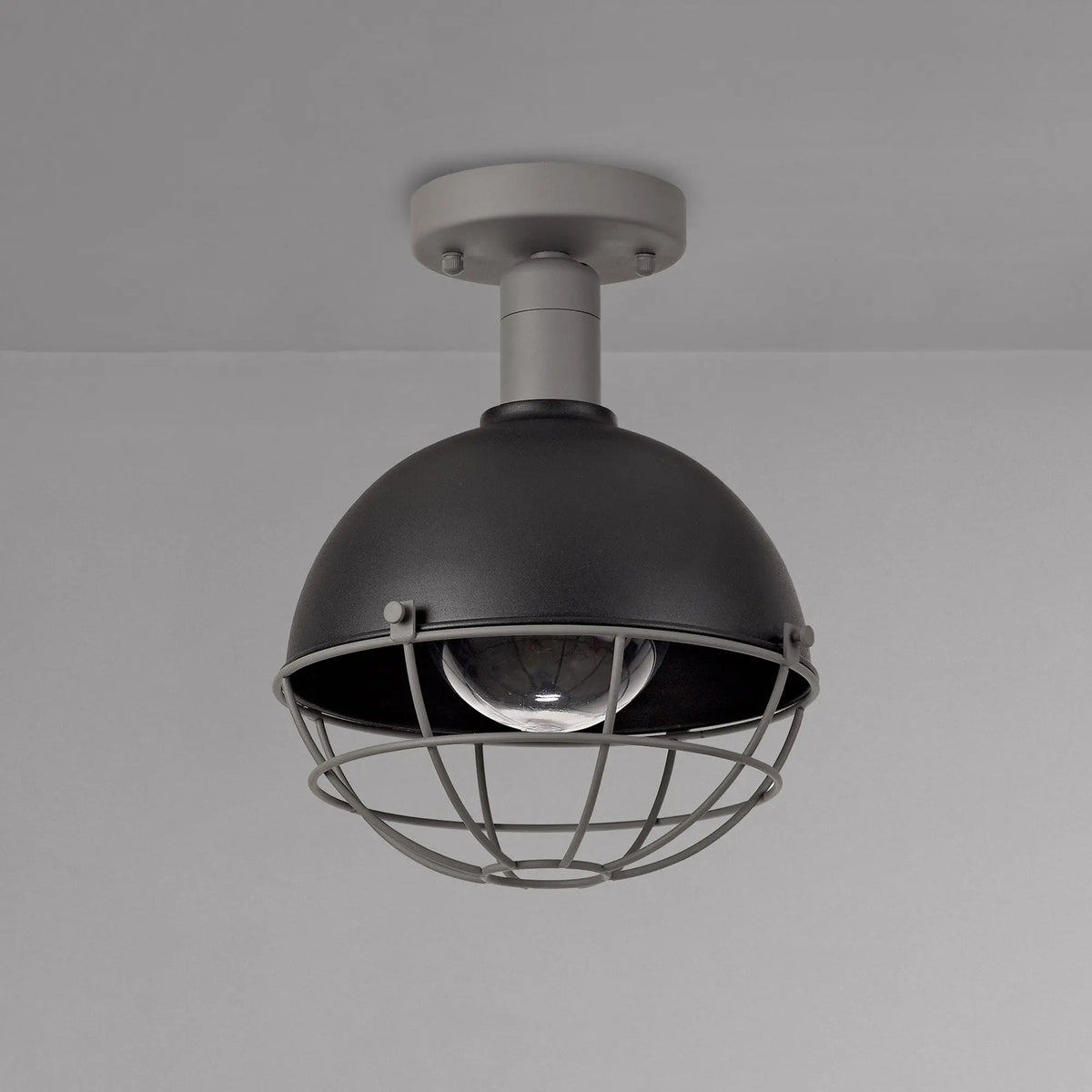 Gala Ceiling, 1 Light E27, IP65, Matt Black/Grey, 2yrs Warranty Home Store Living
