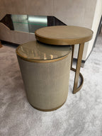 Belgravia Brass Shargreen Side Tables inc. Glass (Set of 2) Kevin Simba
