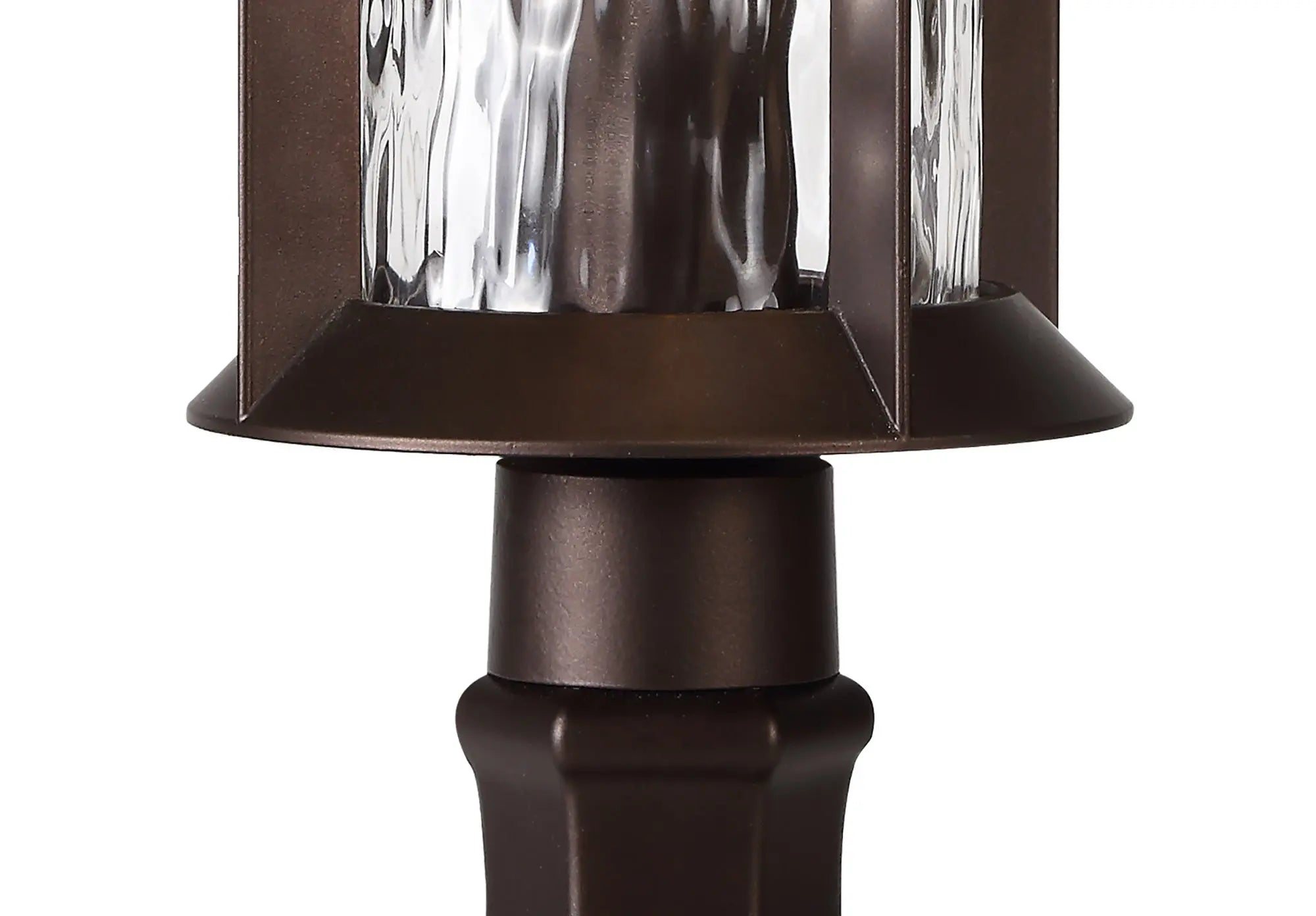 Evelyn Pedestal Lamp, 1 x E27, Antique Bronze/Clear Ripple Glass, IP54, 2yrs Warranty Home Store Living