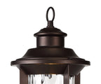 Evelyn Pedestal Lamp, 1 x E27, Antique Bronze/Clear Ripple Glass, IP54, 2yrs Warranty Home Store Living
