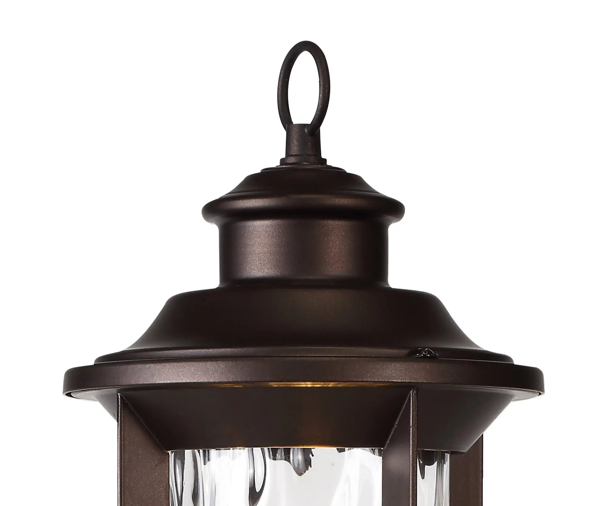Evelyn Pedestal Lamp, 1 x E27, Antique Bronze/Clear Ripple Glass, IP54, 2yrs Warranty Home Store Living